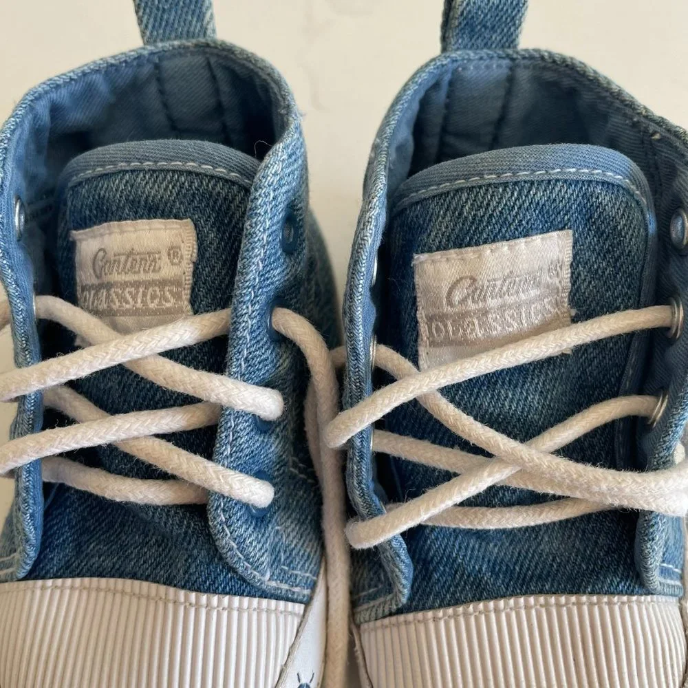 Carter’s Classics Vintage Sneaker Denim High Top Lace Up Baby Shoes Size 4